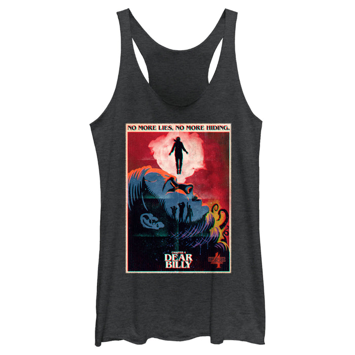 fifth sun Women's Stranger Things Retro Dear Billy Poster Racerback Tank Top