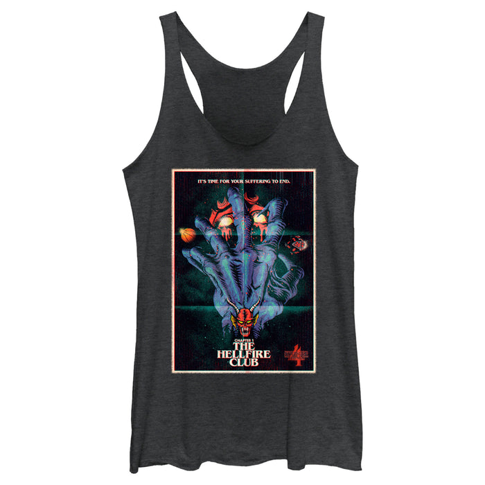 fifth sun Women's Stranger Things Retro Hellfire Club Poster Racerback Tank Top
