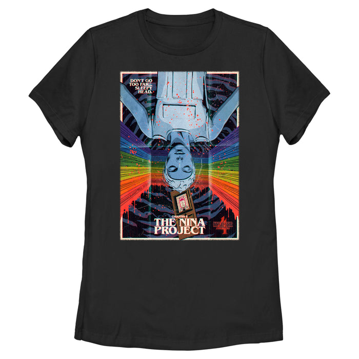 fifth sun Women's Stranger Things Retro Nina Project Poster T-Shirt