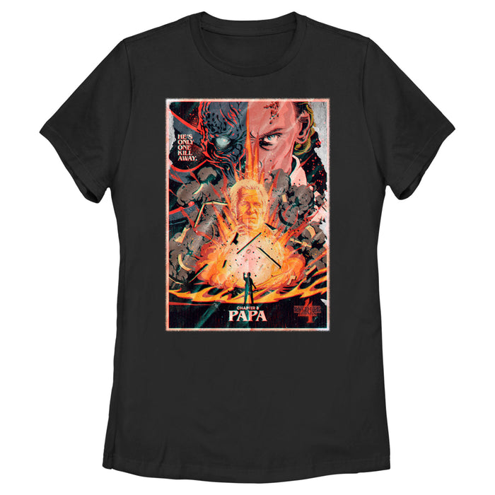 fifth sun Women's Stranger Things Retro Papa Poster T-Shirt