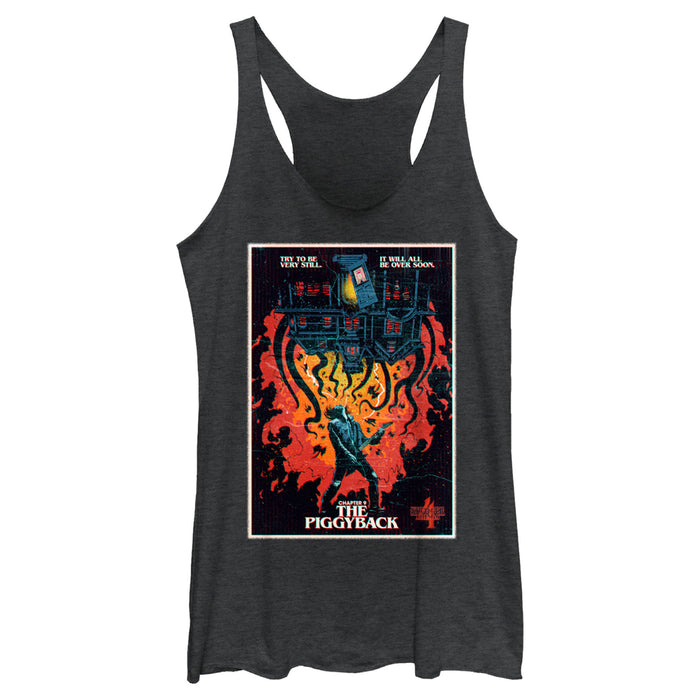 fifth sun Women's Stranger Things Retro Piggyback Poster Racerback Tank Top