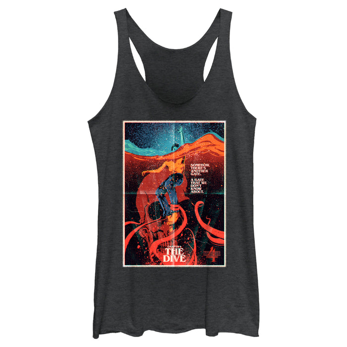 fifth sun Women's Stranger Things Retro The Dive Poster Racerback Tank Top