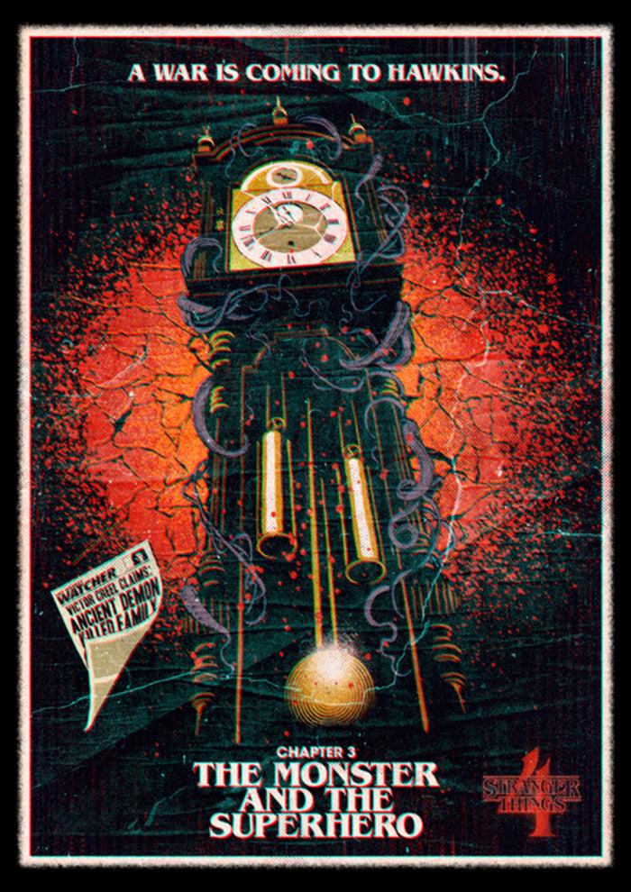 Fifth Sun Women's Stranger Things Retro The Monster And The Superhero Poster T-Shirt