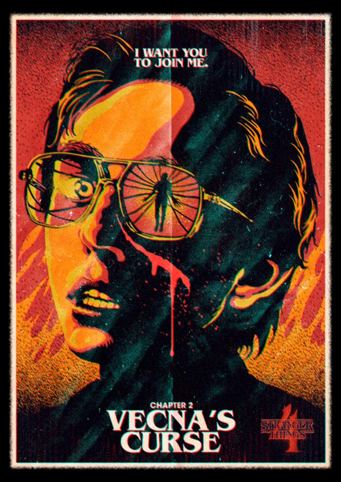 Fifth Sun Women's Stranger Things Retro Vecna's Curse Poster T-Shirt