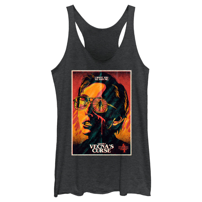 fifth sun Women's Stranger Things Retro Vecna's Curse Poster Racerback Tank Top