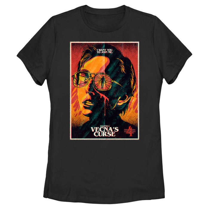 fifth sun Women's Stranger Things Retro Vecna's Curse Poster T-Shirt