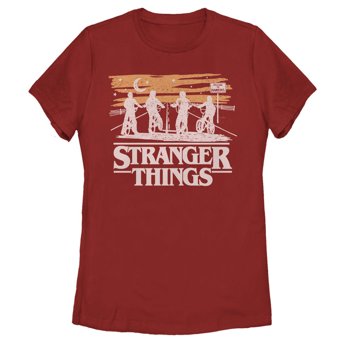 fifth sun Women's Stranger Things Starry Bike Ride T-Shirt