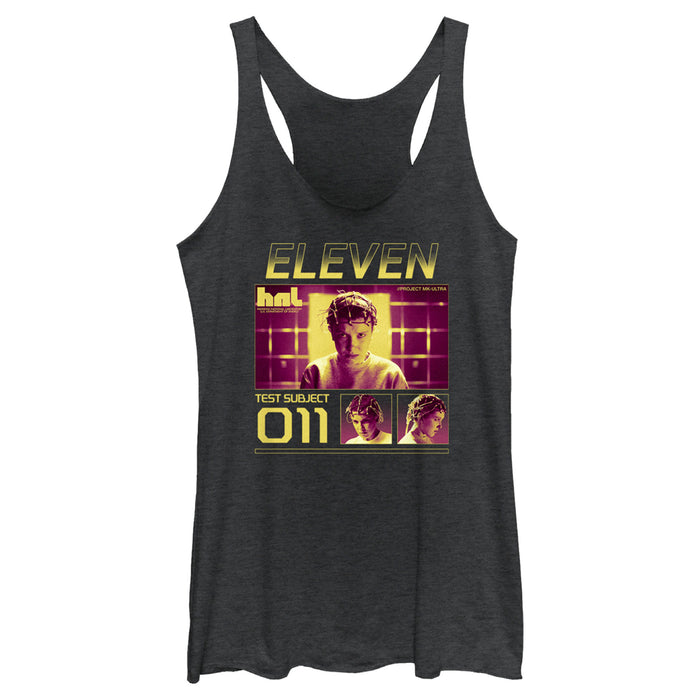 fifth sun Women's Stranger Things Test Subject Eleven Racerback Tank Top