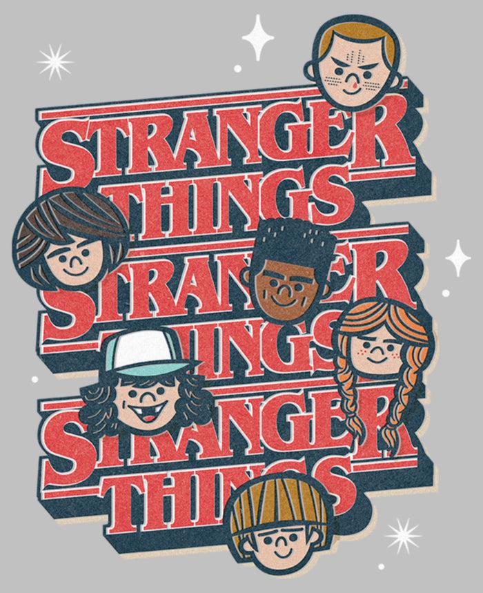 Fifth Sun Women's Stranger Things The Gang Cartoon Logo T-Shirt