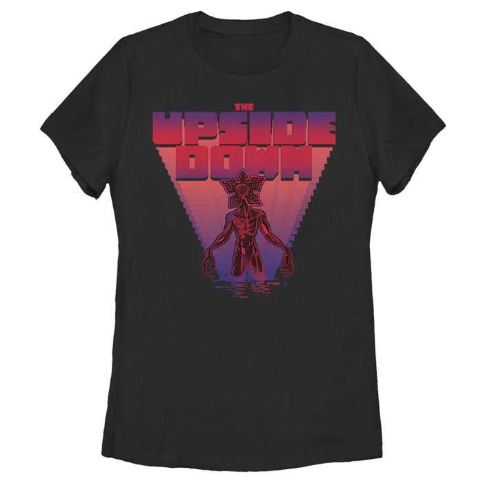 fifth sun Women's Stranger Things The Upside Down 8-Bit Demogorgon T-Shirt
