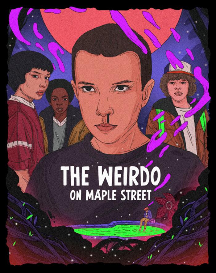 Fifth Sun Women's Stranger Things The Weirdo On Maple Street T-Shirt