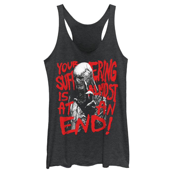 fifth sun Women's Stranger Things Vecna Suffering Almost At An End Racerback Tank Top