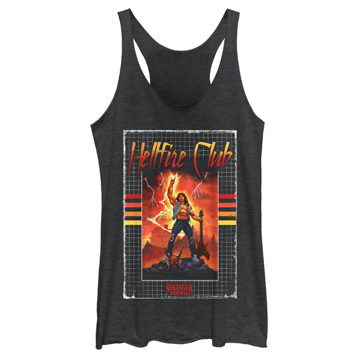 fifth sun Women's Stranger Things VHS Rockstar Eddie Munson Racerback Tank Top