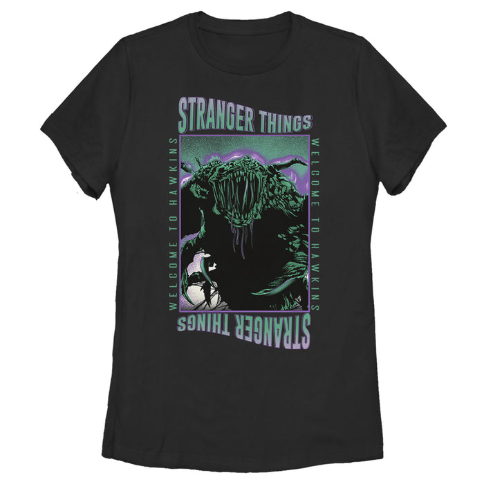 fifth sun Women's Stranger Things Welcome To Hawkins Demogorgon T-Shirt