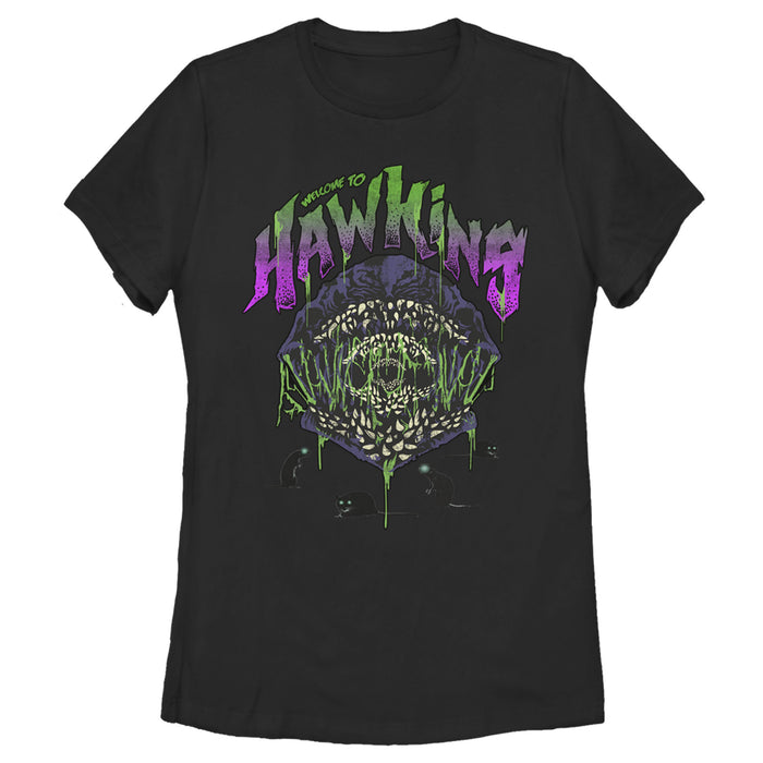 fifth sun Women's Stranger Things Welcome to Hawkins Monster T-Shirt
