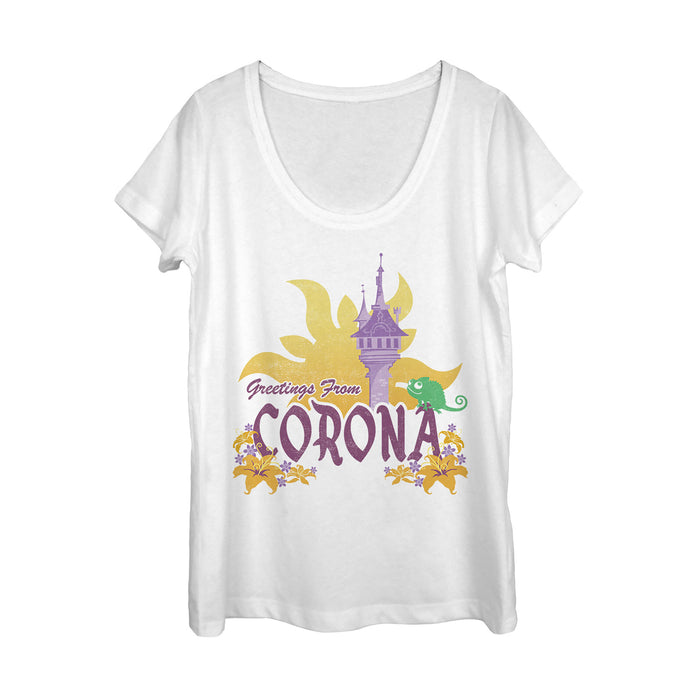 fifth sun Women's Tangled Greetings from Corona Scoop Neck