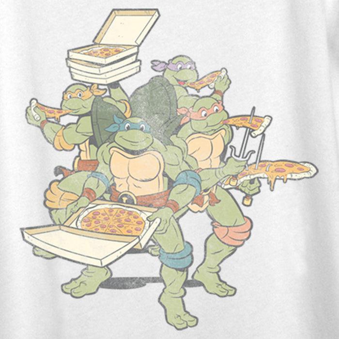 Fifth Sun Women's Teenage Mutant Ninja Turtles Distressed Pizza Lovers Scoop Neck