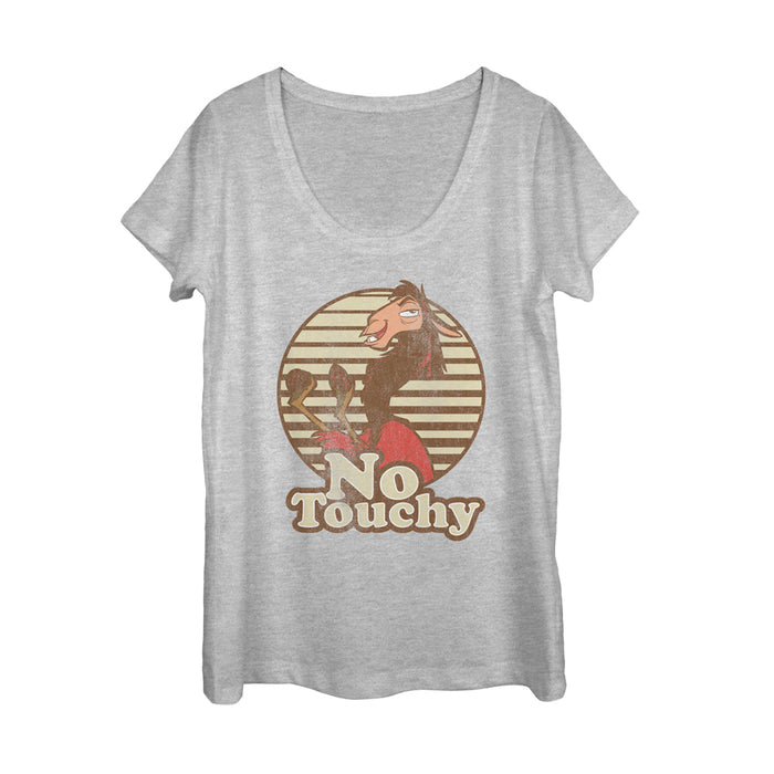 fifth sun Women's The Emperor's New Groove Kuzco No Touchy Scoop Neck