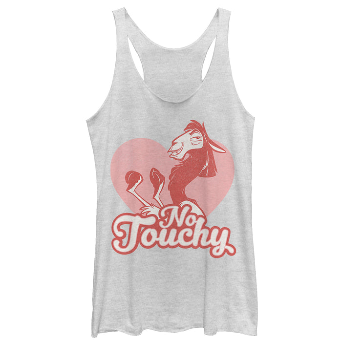 fifth sun Women's The Emperor's New Groove Valentine Kuzco No Touchy Racerback Tank Top