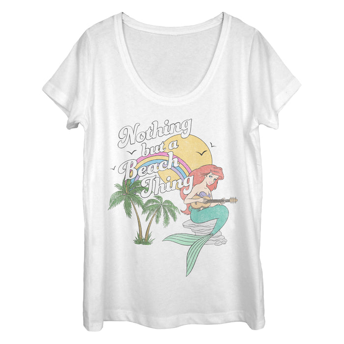 fifth sun Women's The Little Mermaid Ariel Beach Thing Scoop Neck