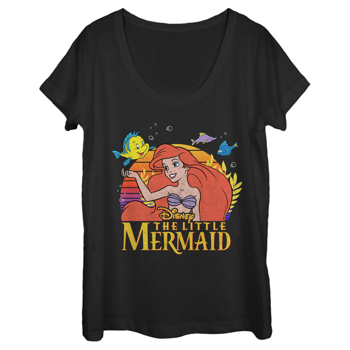 fifth sun Women's The Little Mermaid Ariel Classic Scoop Neck