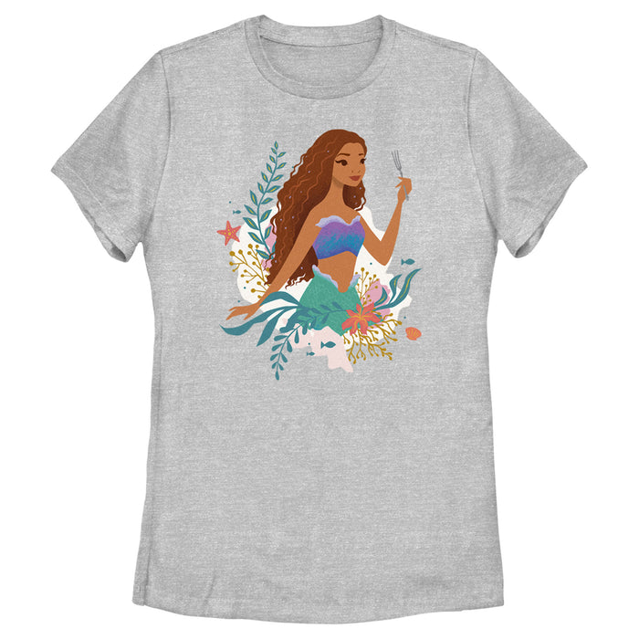 fifth sun Women's The Little Mermaid Ariel Dinglehopper Portrait T-Shirt