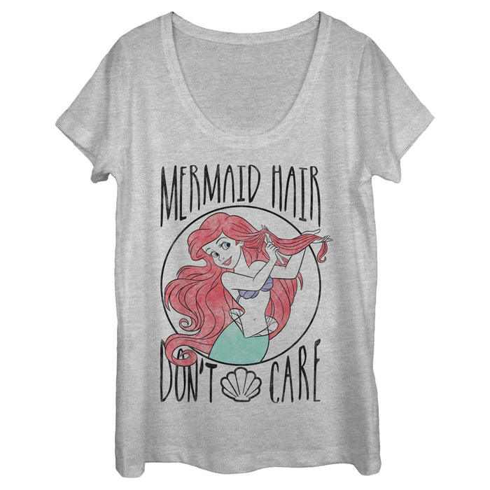 Fifth Sun Women's The Little Mermaid Ariel Hair Don't Care Scoop Neck