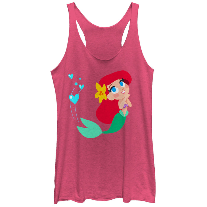 Fifth Sun Women's The Little Mermaid Ariel Love Racerback Tank Top