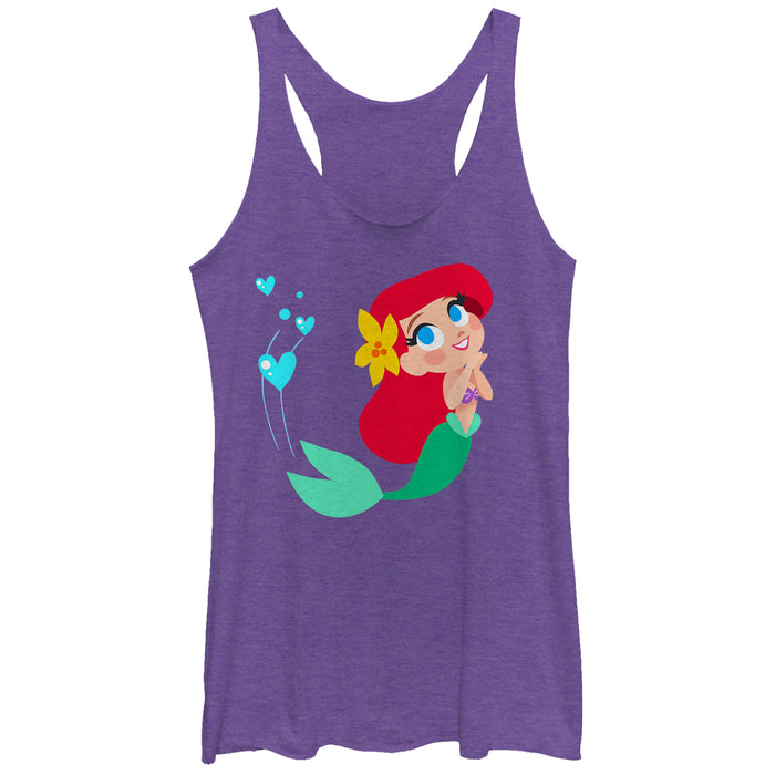 Fifth Sun Women's The Little Mermaid Ariel Love Racerback Tank Top