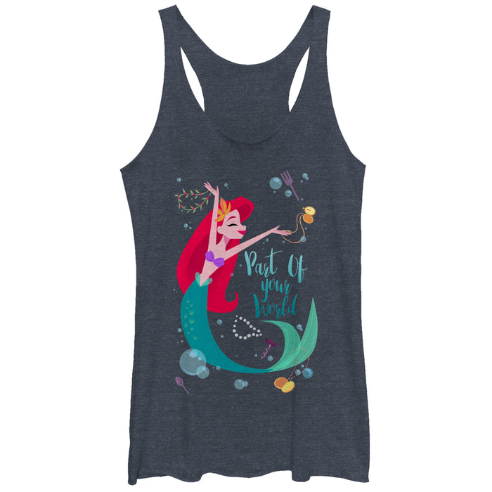 Fifth Sun Women's The Little Mermaid Ariel Part Of Your World Dance Racerback Tank Top