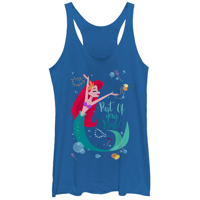 Fifth Sun Women's The Little Mermaid Ariel Part Of Your World Dance Racerback Tank Top