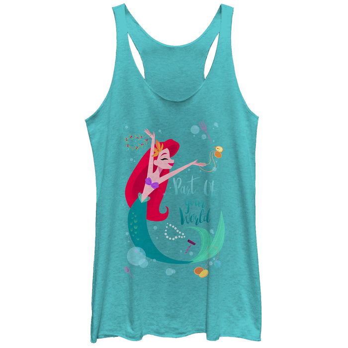 Fifth Sun Women's The Little Mermaid Ariel Part Of Your World Dance Racerback Tank Top