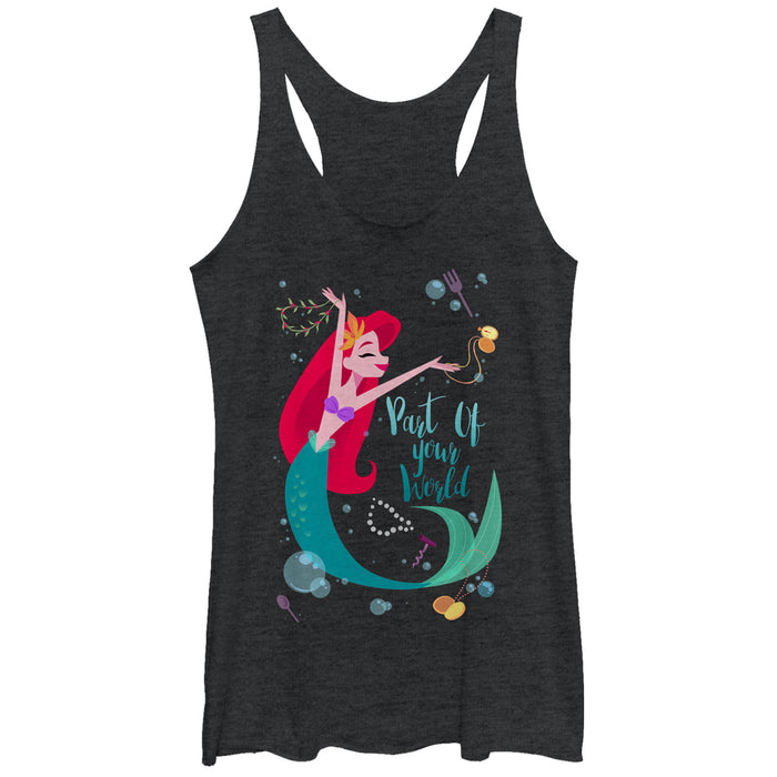 fifth sun Women's The Little Mermaid Ariel Part of Your World Dance Racerback Tank Top