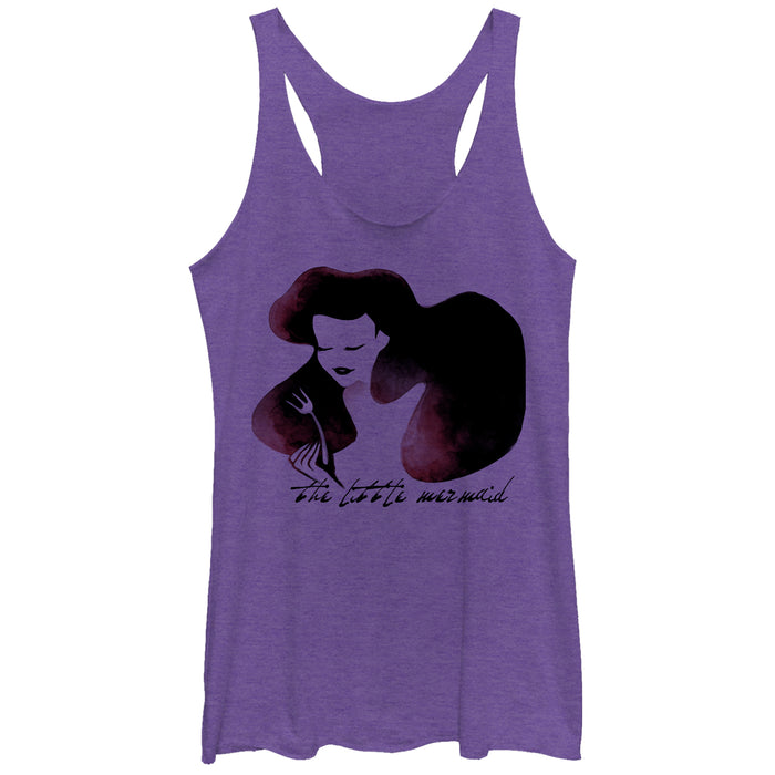 Fifth Sun Women's The Little Mermaid Ariel Watercolor Fork Print Racerback Tank Top
