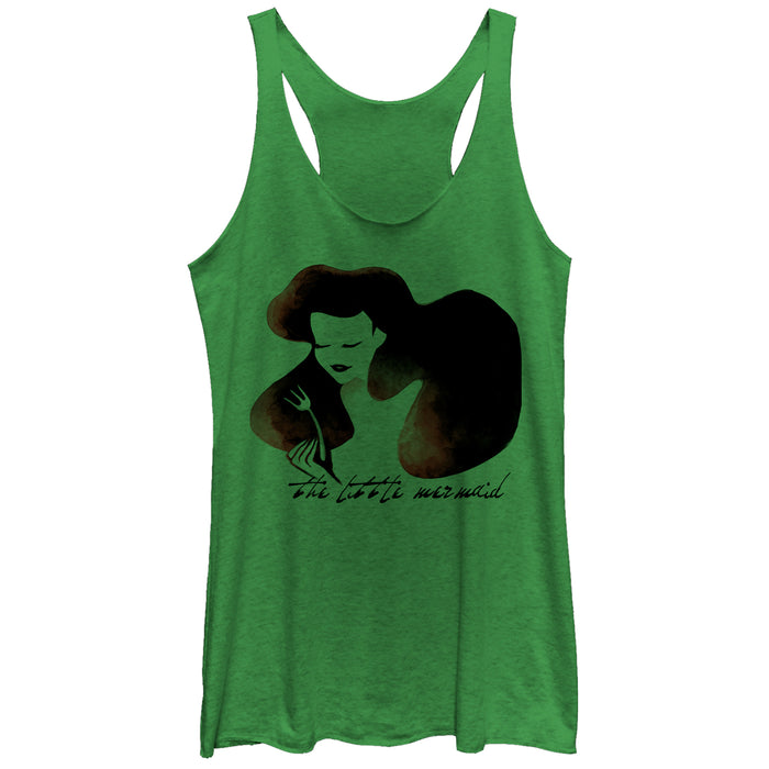 fifth sun Women's The Little Mermaid Ariel Watercolor Fork Print Racerback Tank Top