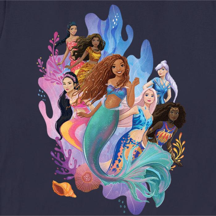 Fifth Sun Women's The Little Mermaid Group Of Mermaids T-Shirt