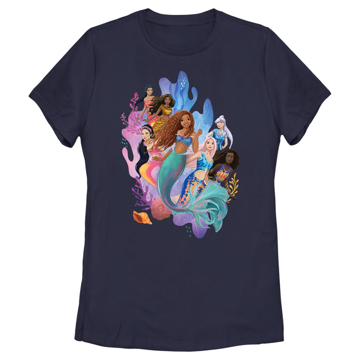 fifth sun Women's The Little Mermaid Group of Mermaids T-Shirt