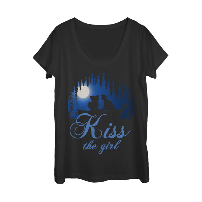 fifth sun Women's The Little Mermaid Kiss Scene Scoop Neck