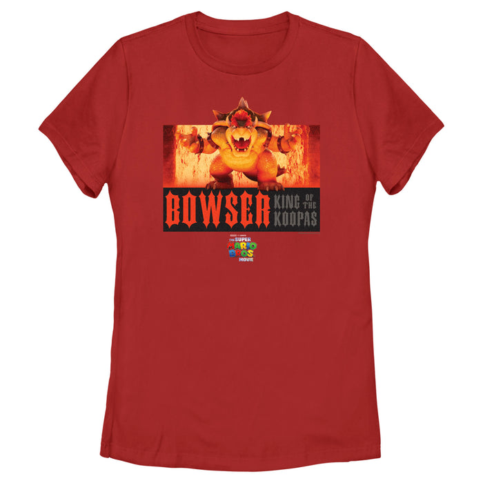 fifth sun Women's The Super Mario Bros. Movie Bowser King of the Koopas Fire Scene T-Shirt
