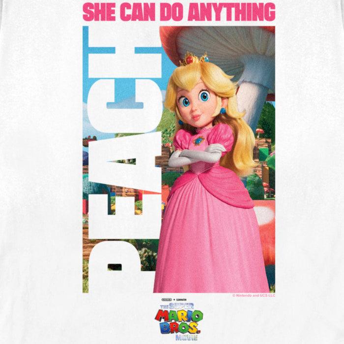 Fifth Sun Women's The Super Mario Bros. Movie Peach She Can Do Anything Poster T-Shirt