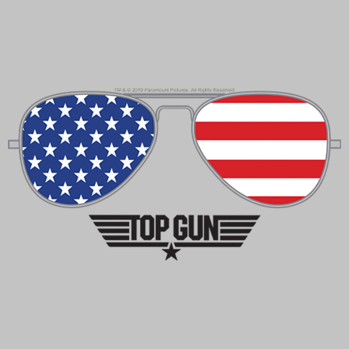 Fifth Sun Women's Top Gun American Flag Aviator Sunglasses Logo T-Shirt