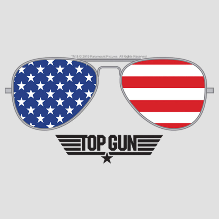 Fifth Sun Women's Top Gun American Flag Aviator Sunglasses Logo Racerback Tank Top