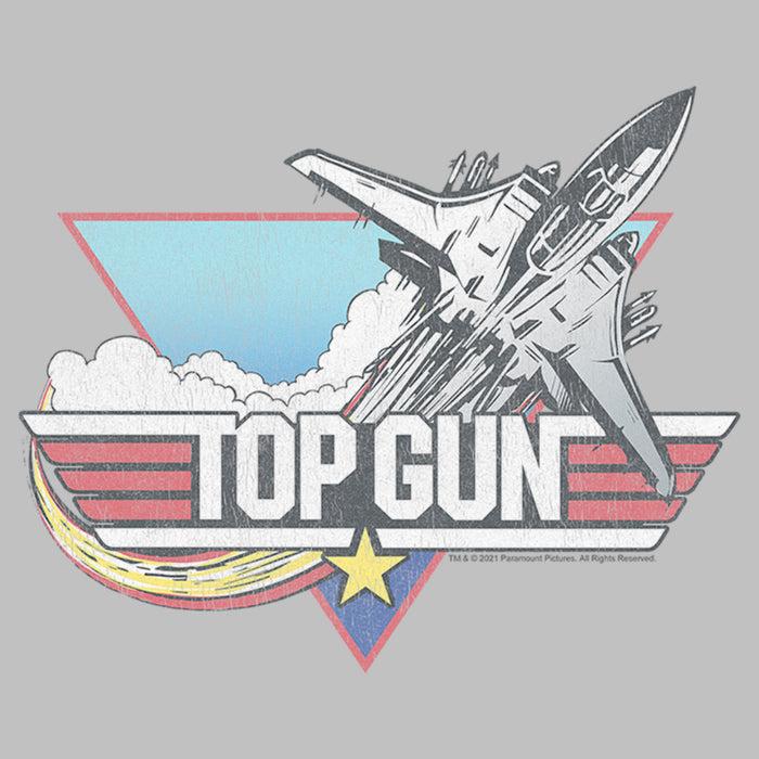 Fifth Sun Women's Top Gun Distressed Fighter Jet Logo T-Shirt