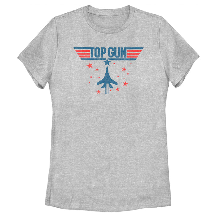 fifth sun Women's Top Gun Fighter Jet and Stars Logo T-Shirt