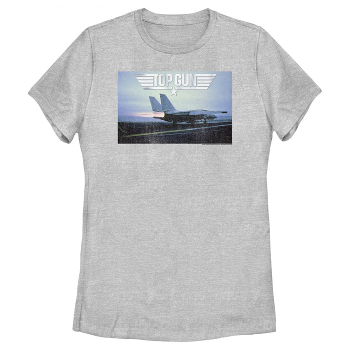 fifth sun Women's Top Gun Fighter Jet Ready for Takeoff Distressed T-Shirt
