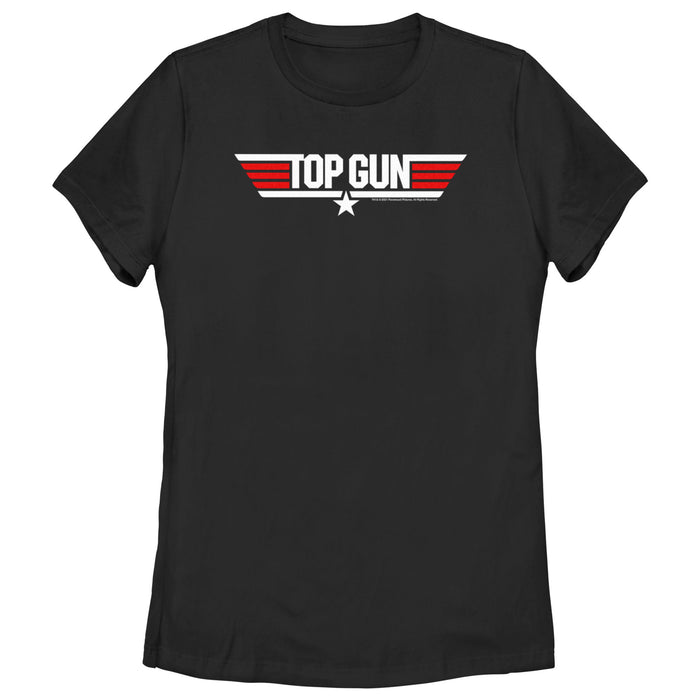 fifth sun Women's Top Gun Red and White Movie Logo T-Shirt