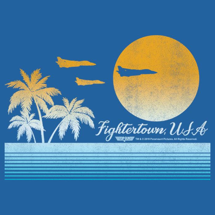 Fifth Sun Women's Top Gun Retro Landscape Fightertown USA Racerback Tank Top