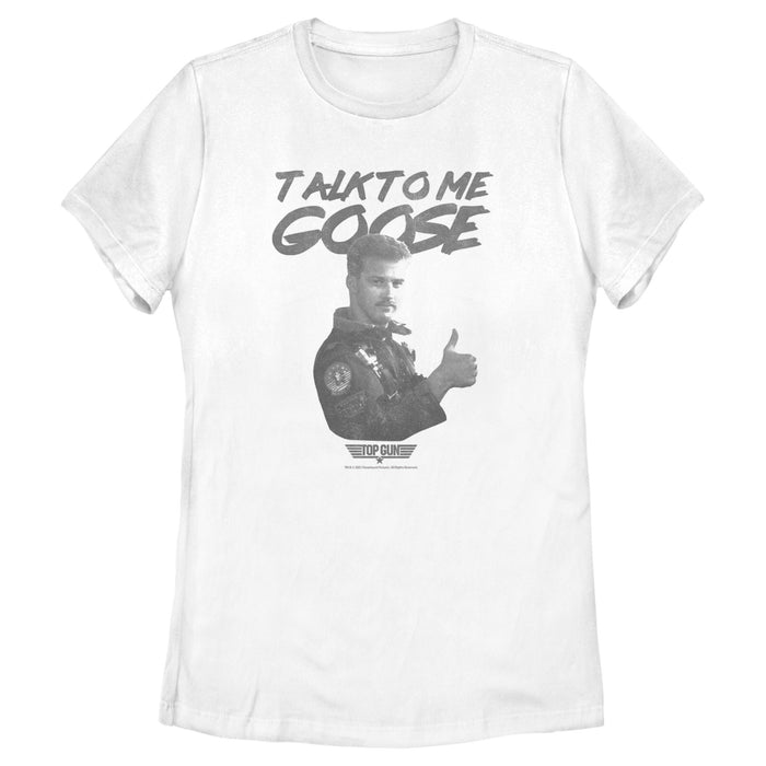 fifth sun Women's Top Gun Talk to Me Goose Thumbs Up T-Shirt