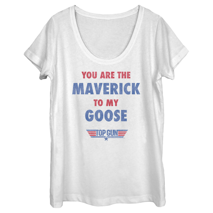 fifth sun Women's Top Gun You Are the Maverick to My Goose Scoop Neck