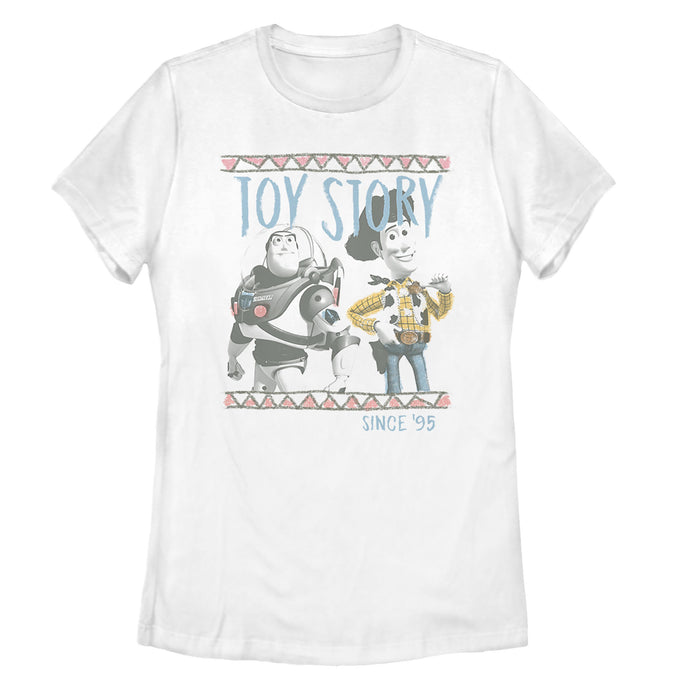 fifth sun Women's Toy Story Cartoon Border Friends T-Shirt